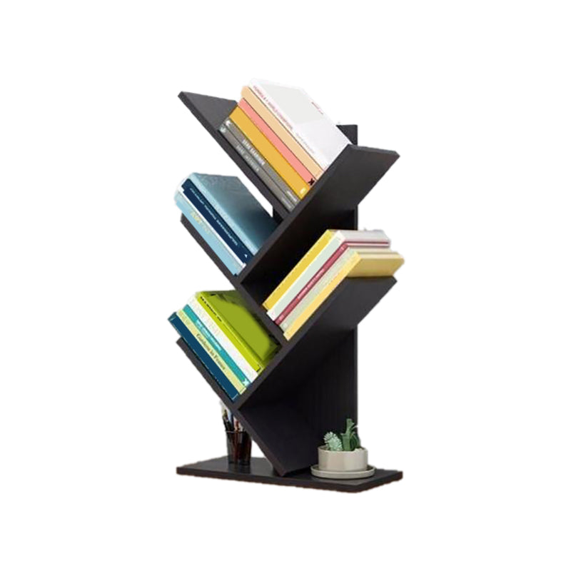 Closed Back Contemporary Style Bookshelf Wood Bookcase for Home 11.8"L x 6.7"W x 20.9"H Black Clearhalo 'Bookcases' 'furn' 'furn_bookcases' 'Furniture' 'Office Furniture' 5498584