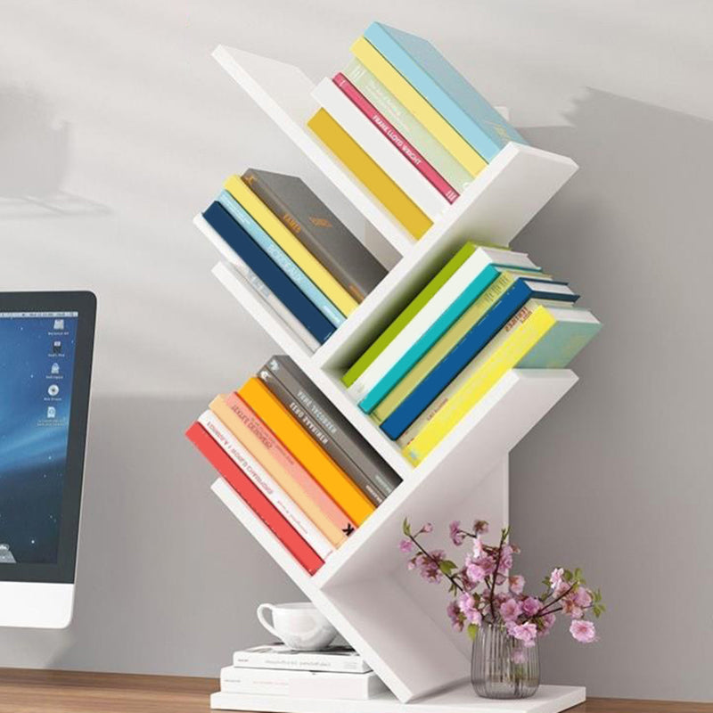Closed Back Contemporary Style Bookshelf Wood Bookcase for Home 11.8"L x 6.7"W x 20.9"H White Clearhalo 'Bookcases' 'furn' 'furn_bookcases' 'Furniture' 'Office Furniture' 5498586