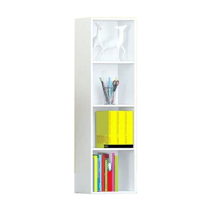 Modern Engineered Wood Bookcase Standard Closed Back Bookshelf 11.8"L x 9.4"W x 41.7"H White