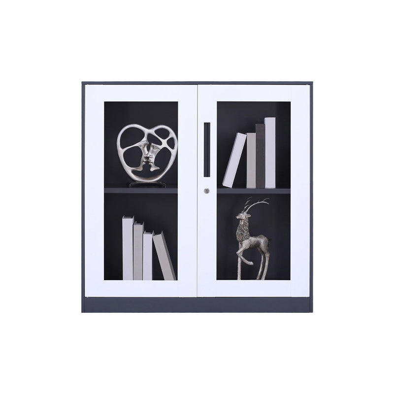 Modern Stainless Steel Bookcase Standard With Doors Shelf for Home Office Clearhalo 'Bookcases' 'furn' 'furn_bookcases' 'Furniture' 'Office Furniture' 5498701