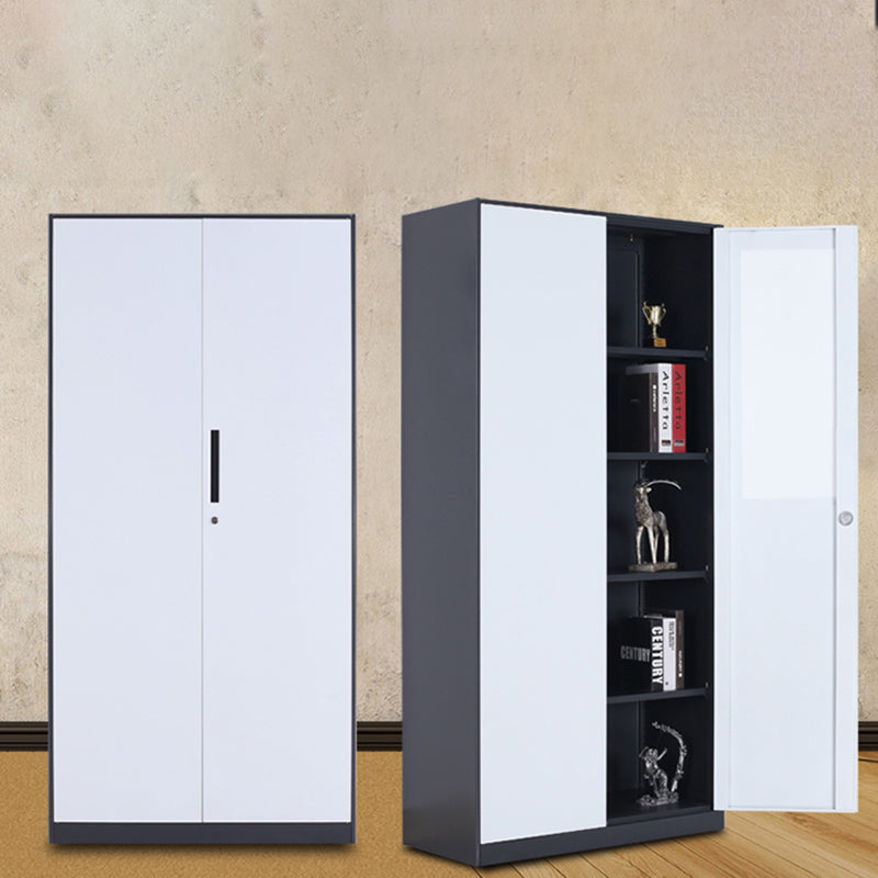 Modern Stainless Steel Bookcase Standard With Doors Shelf for Home Office Clearhalo 'Bookcases' 'furn' 'furn_bookcases' 'Furniture' 'Office Furniture' 5498713