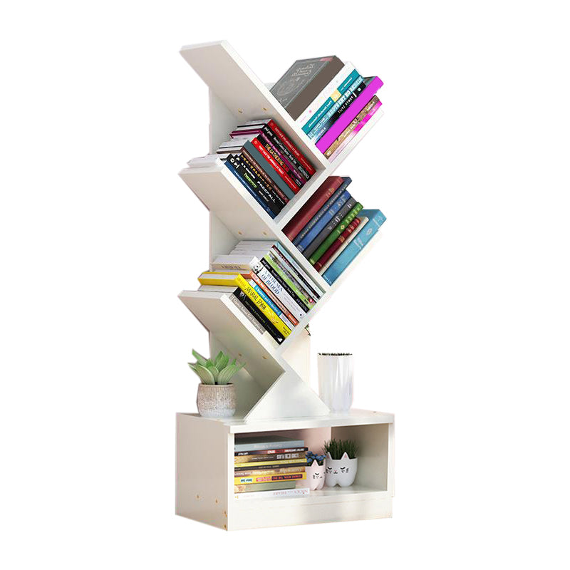 Contemporary Style Bookshelf Engineer Wood Closed Back Bookcase for Home