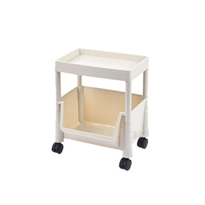 White Contemporary Standard Adjustable with Wheels Plastic Bookshelf for Home