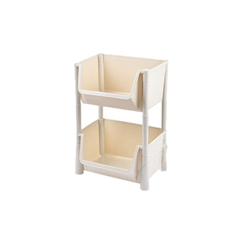 White Contemporary Standard Adjustable with Wheels Plastic Bookshelf for Home