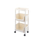 White Contemporary Standard Adjustable with Wheels Plastic Bookshelf for Home