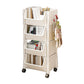 White Contemporary Standard Adjustable with Wheels Plastic Bookshelf for Home
