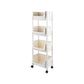 White Contemporary Standard Adjustable with Wheels Plastic Bookshelf for Home