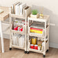White Contemporary Standard Adjustable with Wheels Plastic Bookshelf for Home