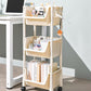 White Contemporary Standard Adjustable with Wheels Plastic Bookshelf for Home