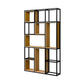 9.8" W Contemporary Geometric Bookshelf Open Back Metal Bookcase