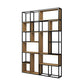 9.8" W Contemporary Geometric Bookshelf Open Back Metal Bookcase