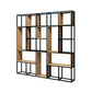 9.8" W Contemporary Geometric Bookshelf Open Back Metal Bookcase