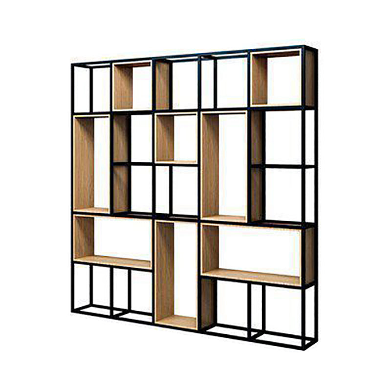 9.8" W Contemporary Geometric Bookshelf Open Back Metal Bookcase