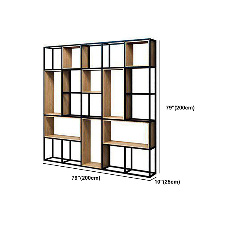 9.8" W Contemporary Geometric Bookshelf Open Back Metal Bookcase