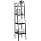 Contemporary Open Bookcase Metal Ladder Bookshelf for Kitchen 13.8"L x 13.8"W x 57.1"H Black Clearhalo 'Bookcases' 'furn' 'furn_bookcases' 'Furniture' 'Office Furniture' 5498936