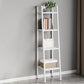 Contemporary Open Bookcase Metal Ladder Bookshelf for Kitchen 13.8"L x 13.8"W x 57.1"H White Clearhalo 'Bookcases' 'furn' 'furn_bookcases' 'Furniture' 'Office Furniture' 5498938