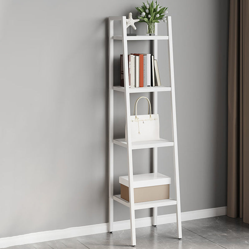 Contemporary Open Bookcase Metal Ladder Bookshelf for Kitchen 13.8"L x 13.8"W x 57.1"H White Clearhalo 'Bookcases' 'furn' 'furn_bookcases' 'Furniture' 'Office Furniture' 5498938