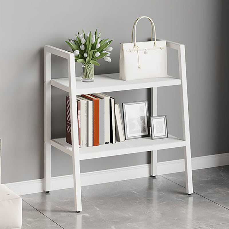Contemporary Open Bookcase Metal Ladder Bookshelf for Kitchen 24"L x 14"W x 25.5"H White Clearhalo 'Bookcases' 'furn' 'furn_bookcases' 'Furniture' 'Office Furniture' 5498941