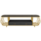 Glass Open Shelving TV Stand Luxury Style TV Cabinet with Drawers