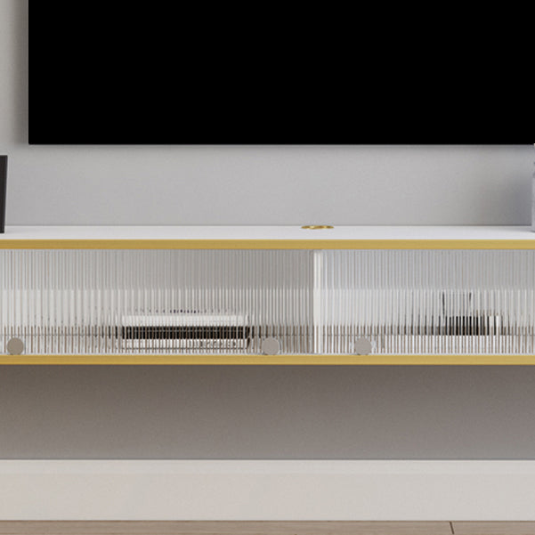 Stand à télévision blanche de style contemporain armoire télévisée murale en bois fausse en bois