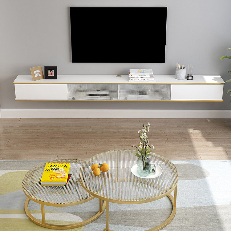 Stand à télévision blanche de style contemporain armoire télévisée murale en bois fausse en bois