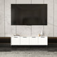 Engineered Wood TV Stand Scandinavian Enclosed Storage TV Cabinet 59"L x 12"W x 19"H White Clearhalo 'furn' 'furn_tv_stands_entertainment_centers' 'Furniture' 'Living Room Furniture' 'TV Stands & Entertainment Centers' 'TV Stands & Media Storage Furniture' 'tv_stands_entertainment_centers' 5499359