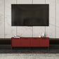Engineered Wood TV Stand Scandinavian Enclosed Storage TV Cabinet 59"L x 12"W x 19"H Red Clearhalo 'furn' 'furn_tv_stands_entertainment_centers' 'Furniture' 'Living Room Furniture' 'TV Stands & Entertainment Centers' 'TV Stands & Media Storage Furniture' 'tv_stands_entertainment_centers' 5499360
