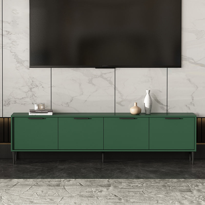 Engineered Wood TV Stand Scandinavian Enclosed Storage TV Cabinet 71"L x 12"W x 19"H Green Clearhalo 'furn' 'furn_tv_stands_entertainment_centers' 'Furniture' 'Living Room Furniture' 'TV Stands & Entertainment Centers' 'TV Stands & Media Storage Furniture' 'tv_stands_entertainment_centers' 5499364