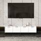 Engineered Wood TV Stand Scandinavian Enclosed Storage TV Cabinet 71"L x 12"W x 19"H White Clearhalo 'furn' 'furn_tv_stands_entertainment_centers' 'Furniture' 'Living Room Furniture' 'TV Stands & Entertainment Centers' 'TV Stands & Media Storage Furniture' 'tv_stands_entertainment_centers' 5499366