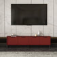 Engineered Wood TV Stand Scandinavian Enclosed Storage TV Cabinet 71"L x 12"W x 19"H Red Clearhalo 'furn' 'furn_tv_stands_entertainment_centers' 'Furniture' 'Living Room Furniture' 'TV Stands & Entertainment Centers' 'TV Stands & Media Storage Furniture' 'tv_stands_entertainment_centers' 5499369