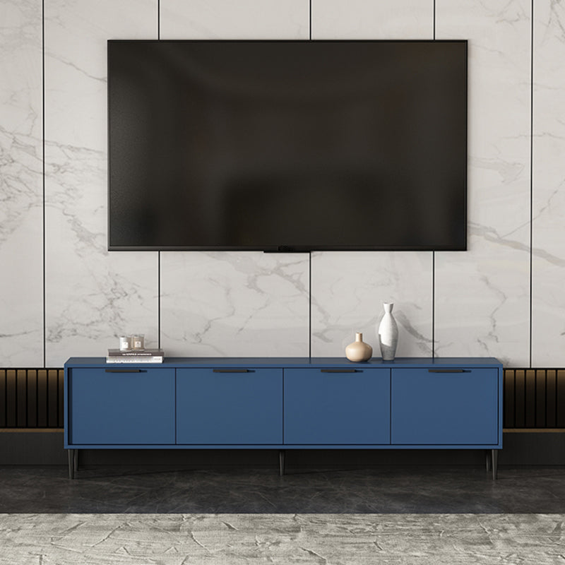 Engineered Wood TV Stand Scandinavian Enclosed Storage TV Cabinet 71"L x 12"W x 19"H Blue Clearhalo 'furn' 'furn_tv_stands_entertainment_centers' 'Furniture' 'Living Room Furniture' 'TV Stands & Entertainment Centers' 'TV Stands & Media Storage Furniture' 'tv_stands_entertainment_centers' 5499371