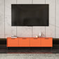 Engineered Wood TV Stand Scandinavian Enclosed Storage TV Cabinet 71"L x 12"W x 19"H Orange Clearhalo 'furn' 'furn_tv_stands_entertainment_centers' 'Furniture' 'Living Room Furniture' 'TV Stands & Entertainment Centers' 'TV Stands & Media Storage Furniture' 'tv_stands_entertainment_centers' 5499372