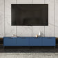 Engineered Wood TV Stand Scandinavian Enclosed Storage TV Cabinet 83"L x 12"W x 19"H Blue Clearhalo 'furn' 'furn_tv_stands_entertainment_centers' 'Furniture' 'Living Room Furniture' 'TV Stands & Entertainment Centers' 'TV Stands & Media Storage Furniture' 'tv_stands_entertainment_centers' 5499378