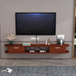 8.7 Inch D Faux Wood TV Stand , Minimalist TV Stand Console with 2 Storages Included