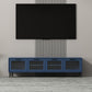 Mueble para TV con almacenamiento cerrado escandinavo Mueble para TV de madera sintética con 4 puertas