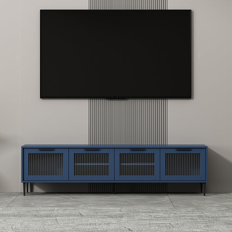 Mueble para TV con almacenamiento cerrado escandinavo Mueble para TV de madera sintética con 4 puertas