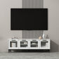 Mueble para TV con almacenamiento cerrado escandinavo Mueble para TV de madera sintética con 4 puertas