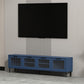 Mueble para TV con almacenamiento cerrado escandinavo Mueble para TV de madera sintética con 4 puertas