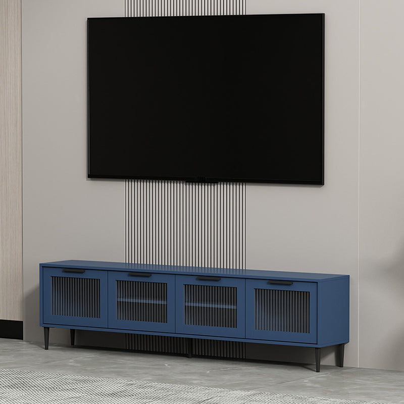 Mueble para TV con almacenamiento cerrado escandinavo Mueble para TV de madera sintética con 4 puertas