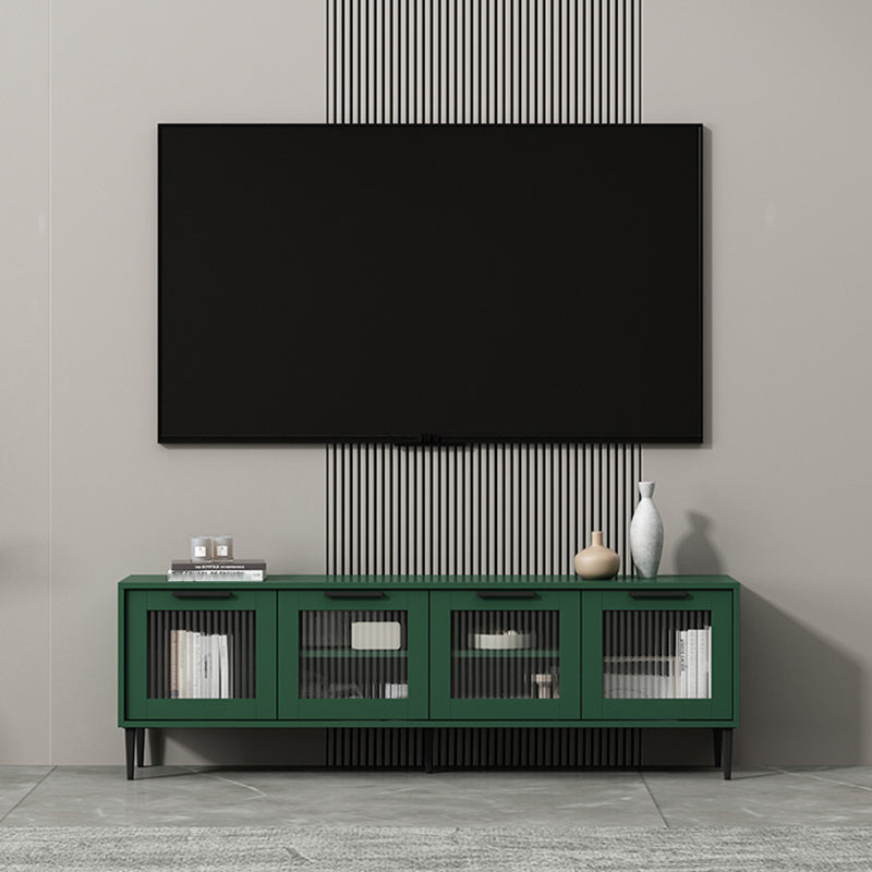Mueble para TV con almacenamiento cerrado escandinavo Mueble para TV de madera sintética con 4 puertas