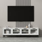 Mueble para TV con almacenamiento cerrado escandinavo Mueble para TV de madera sintética con 4 puertas
