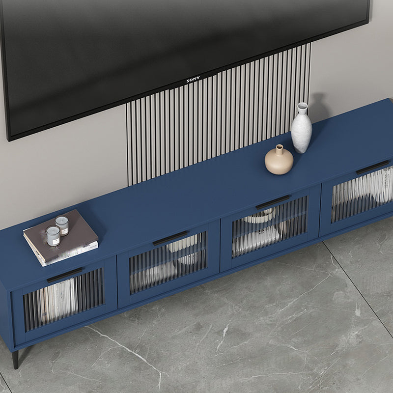 Mueble para TV con almacenamiento cerrado escandinavo Mueble para TV de madera sintética con 4 puertas