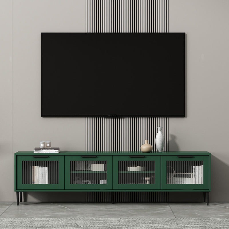 Mueble para TV con almacenamiento cerrado escandinavo Mueble para TV de madera sintética con 4 puertas