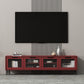 Mueble para TV con almacenamiento cerrado escandinavo Mueble para TV de madera sintética con 4 puertas