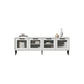 Mueble para TV con almacenamiento cerrado escandinavo Mueble para TV de madera sintética con 4 puertas