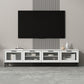 Mueble para TV con almacenamiento cerrado escandinavo Mueble para TV de madera sintética con 4 puertas