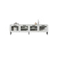 Mueble para TV con almacenamiento cerrado escandinavo Mueble para TV de madera sintética con 4 puertas