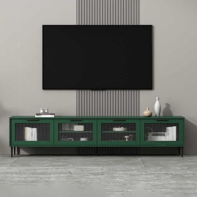 Mueble para TV con almacenamiento cerrado escandinavo Mueble para TV de madera sintética con 4 puertas