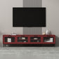 Mueble para TV con almacenamiento cerrado escandinavo Mueble para TV de madera sintética con 4 puertas