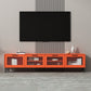 Mueble para TV con almacenamiento cerrado escandinavo Mueble para TV de madera sintética con 4 puertas